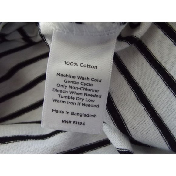 Studio II Sizes 2X/3X White Navy Blue Striped V-neck T-Shirt 100% Cotton - Picture 9 of 9